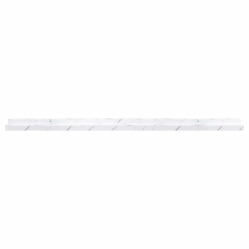 Sieninė lentyna su lentyna 2 pcs Balti marmuro 100 x 9 x 3 cm