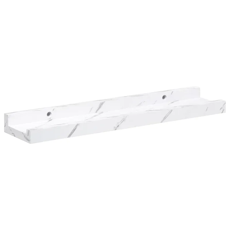 Sieninė lentyna su lentyna 4 pcs Balti marmuro 40 x 9 x 3 cm