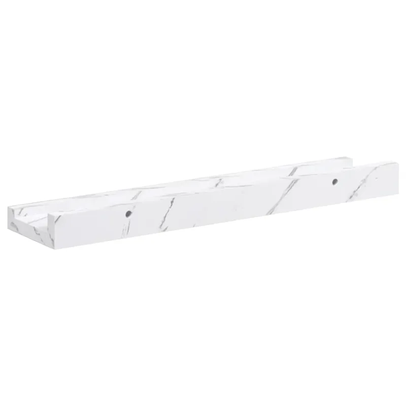 Sieninė lentyna su lentyna 4 pcs Balti marmuro 40 x 9 x 3 cm