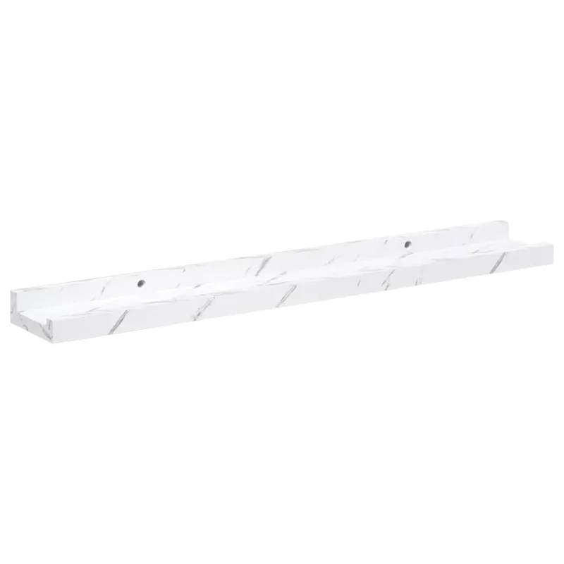 Sieninė lentyna su lentyna 4 pcs Balti marmuro 60 x 9 x 3 cm
