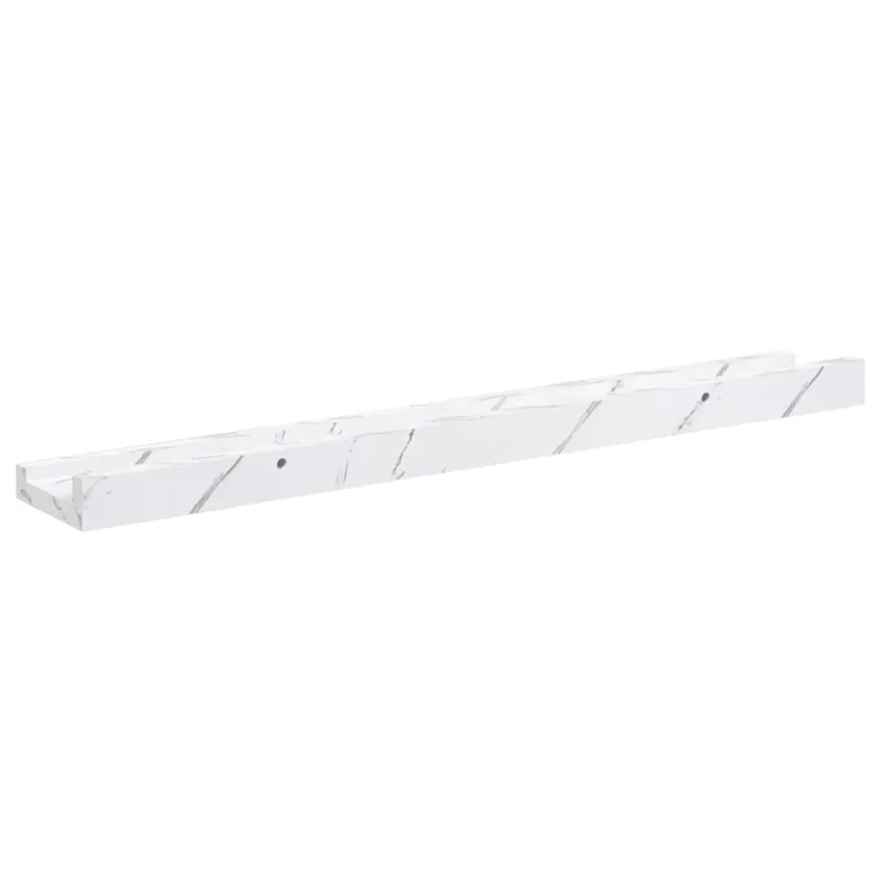 Sieninė lentyna su lentyna 4 pcs Balti marmuro 60 x 9 x 3 cm