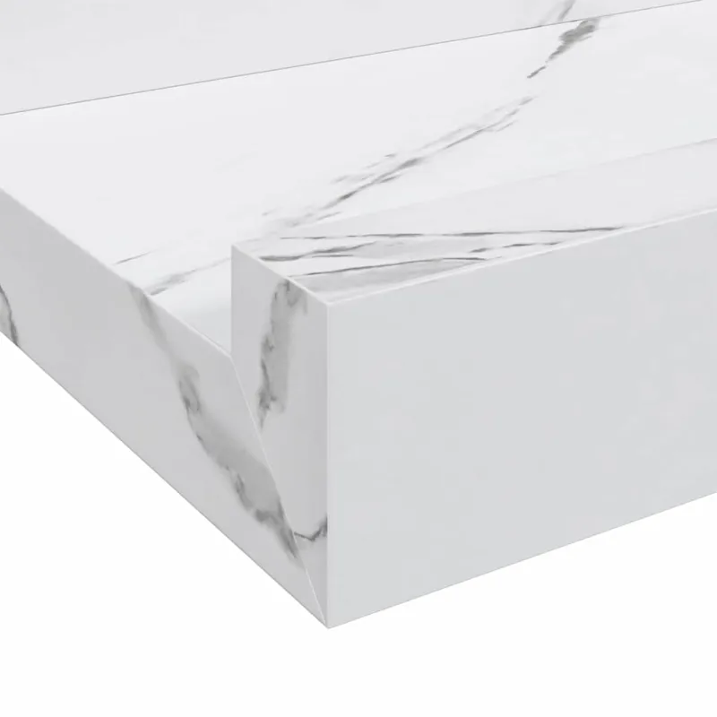 Sieninė lentyna su lentyna 4 pcs Balti marmuro 80 x 9 x 3 cm