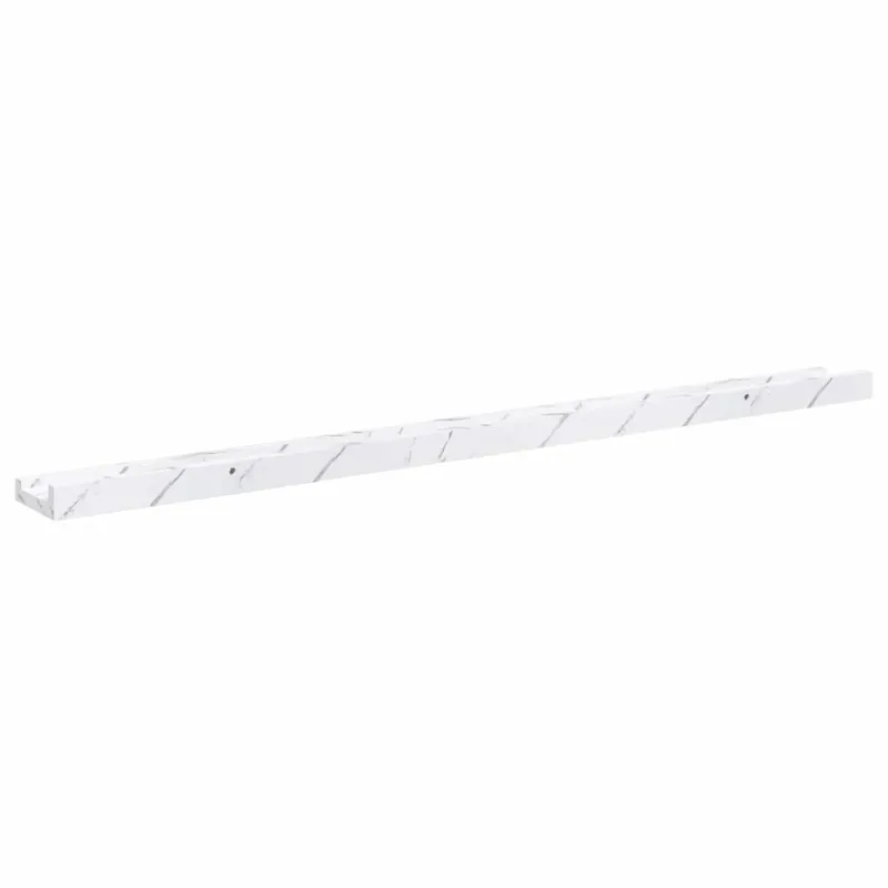 Sieninė lentyna su lentyna 4 pcs Balti marmuro 100 x 9 x 3 cm