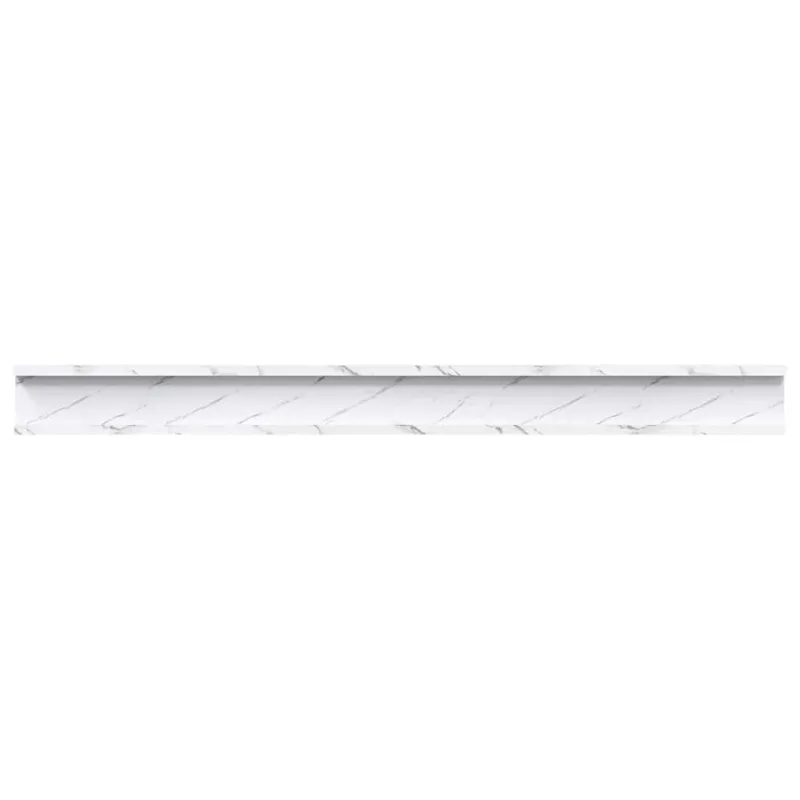 Sieninė lentyna su lentyna 4 pcs Balti marmuro 100 x 9 x 3 cm