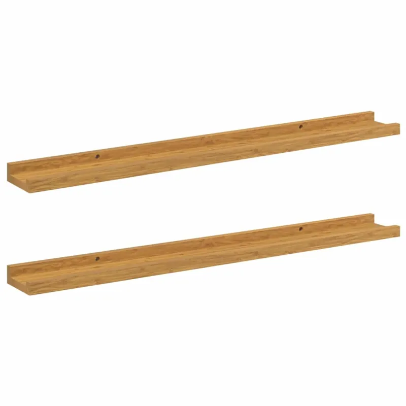 Sieninė lentyna 2 pcs Smėlio 80 x 9 x 3 cm Apdirbta mediena