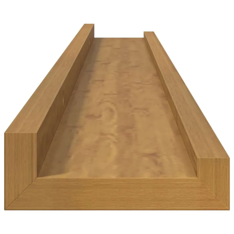 Sieninė lentyna 2 pcs Smėlio 80 x 9 x 3 cm Apdirbta mediena