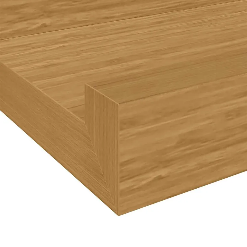 Sieninė lentyna 2 pcs Smėlio 100 x 9 x 3 cm Apdirbta mediena