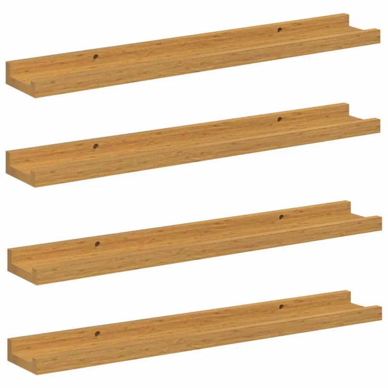 Sieninė lentyna 4 pcs Smėlio 60 x 9 x 3 cm Apdirbta mediena