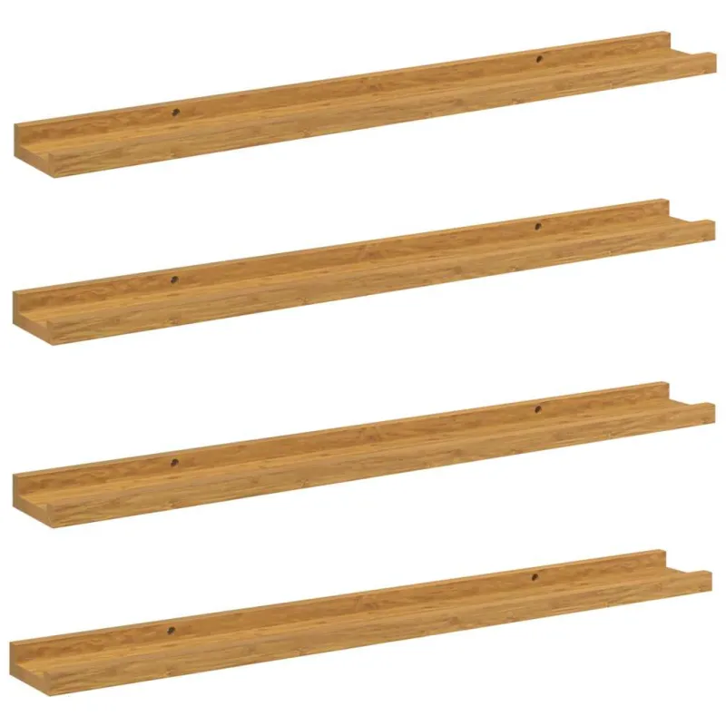 Sieninė lentyna 4 pcs Smėlio 80 x 9 x 3 cm Apdirbta mediena