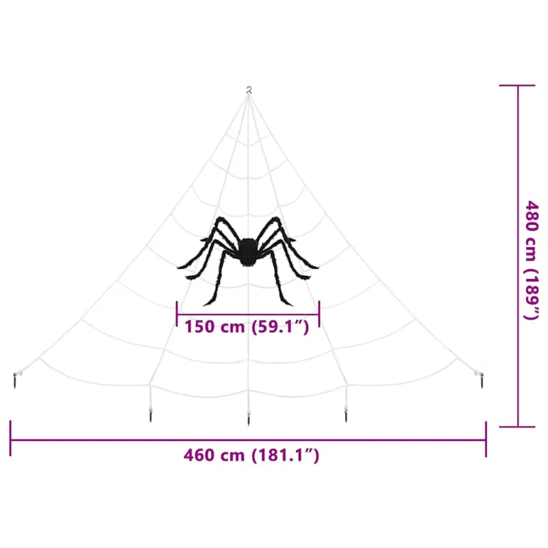 Helovino voro dekoracija su voratinkliais 4 pcs Juoda ir balta