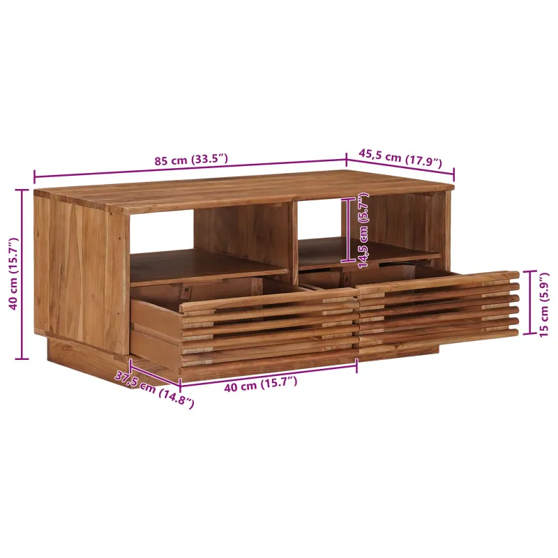 Rankų darbo kavos stalas Teak medžio rudas 85 x 45,5 x 40 cm