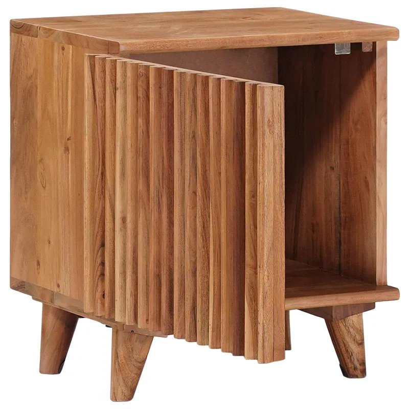 Rankų darbo naktinė spintelė Teak medžio rudas 40 x 30 x 45 cm