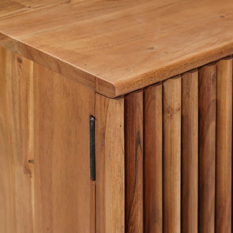 Rankų darbo naktinė spintelė Teak medžio rudas 40 x 30 x 45 cm