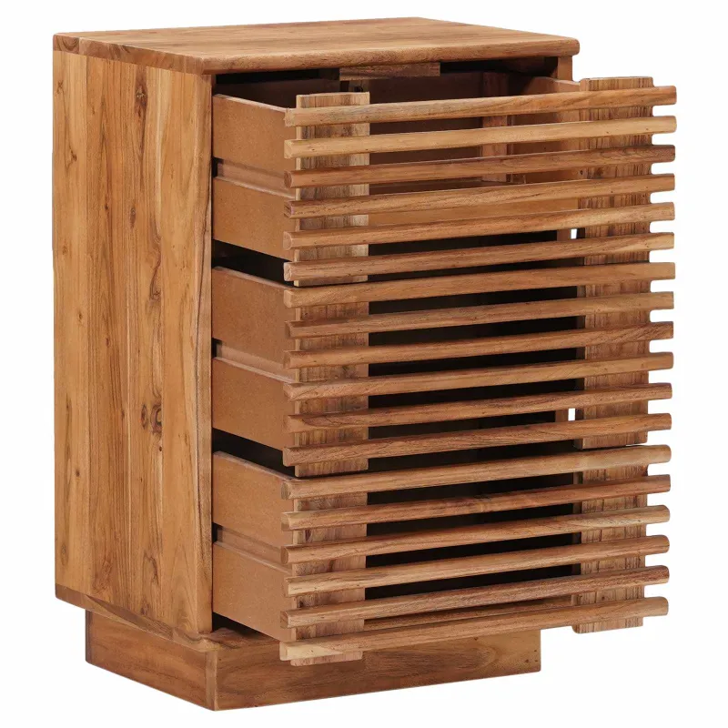 Rankų darbo naktinė spintelė Teak medžio rudas 40 x 30 x 60 cm
