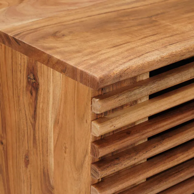 Rankų darbo naktinė spintelė Teak medžio rudas 40 x 30 x 60 cm