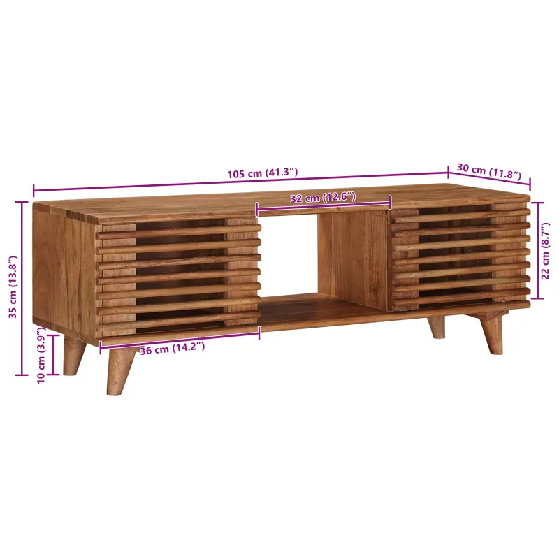 Televizoriaus spintelė su saugykla Natūrali 105 x 30 x 35 cm
