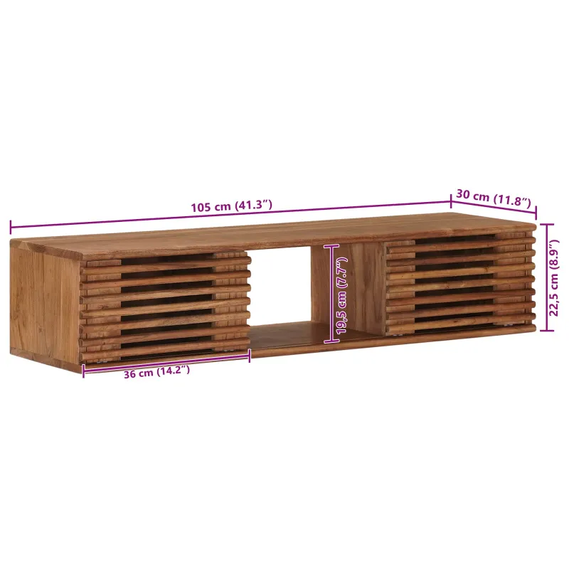 Televizoriaus spintelė su saugykla Natūrali 105 x 30 x 22,5 cm