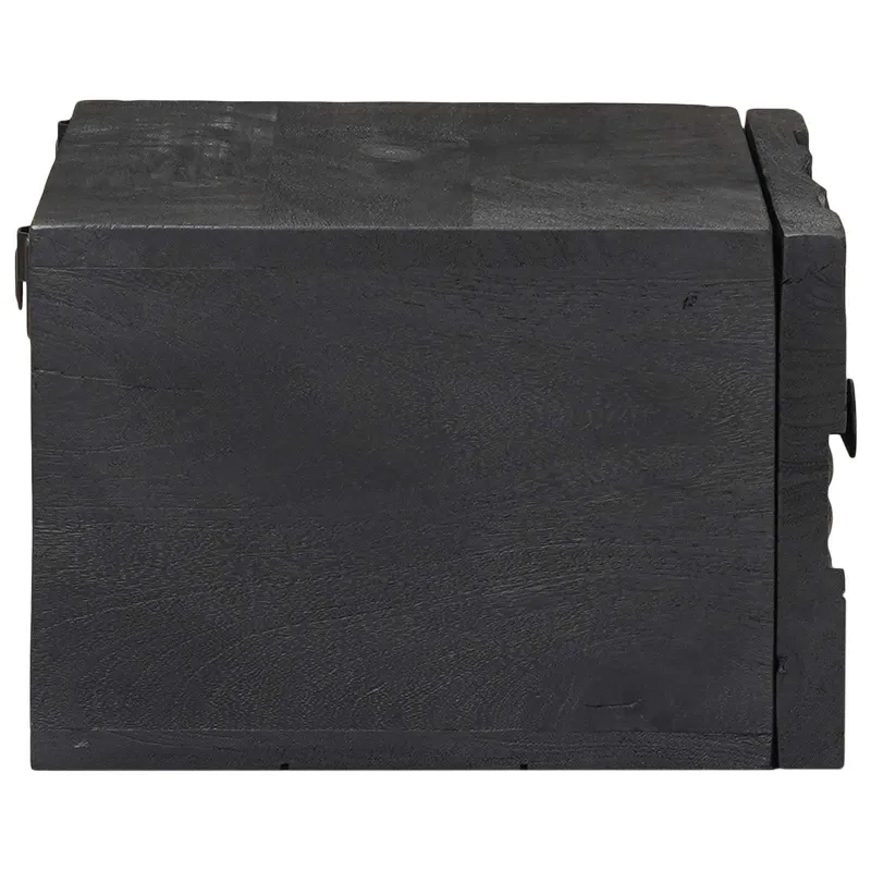 Rankų darbo naktinė spintelė Juoda 40 x 30 x 20 cm