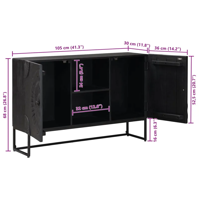 Kabalas Juodas 105 x 30 x 68 cm