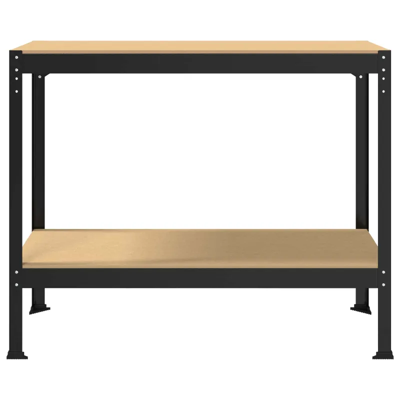 Darbo stalas su lentyna su saugykla Juodas 115 x 55 x 91 cm