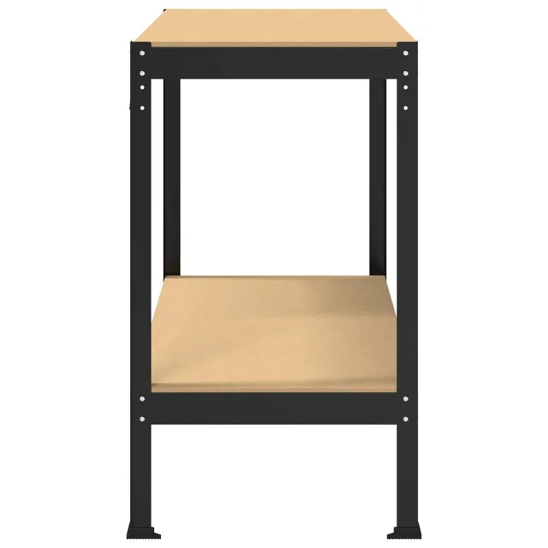 Darbo stalas su lentyna su saugykla Juodas 115 x 55 x 91 cm