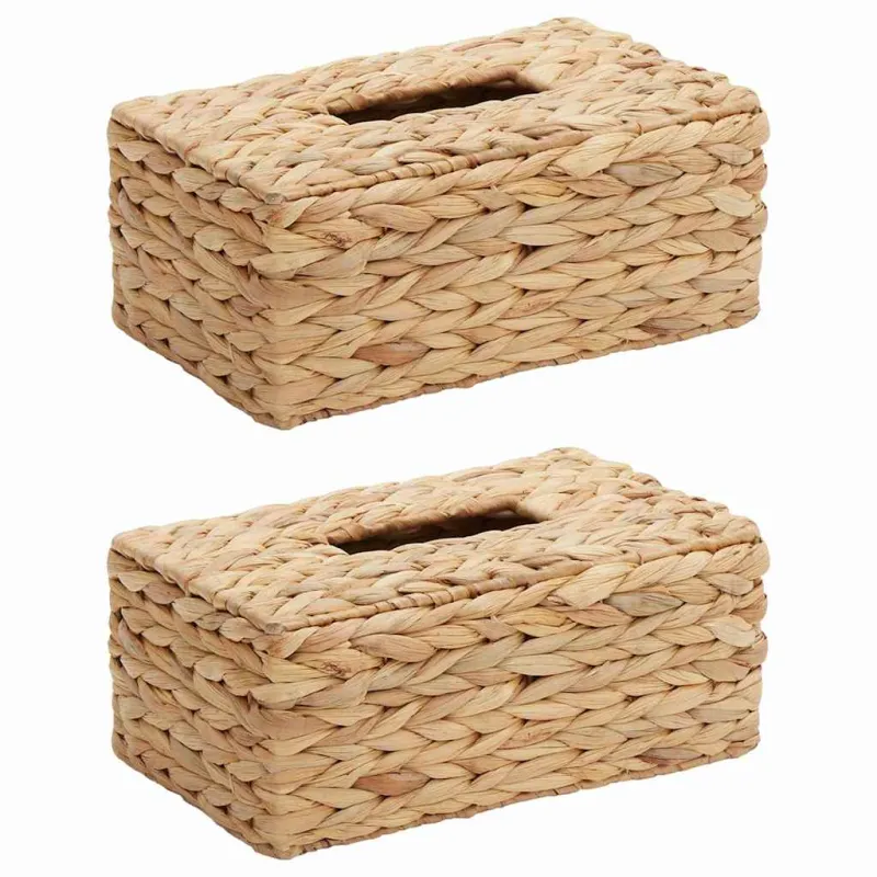 Servetėlių dėžutės dangčiai 2 pcs Vandens hiacintas Natūrali