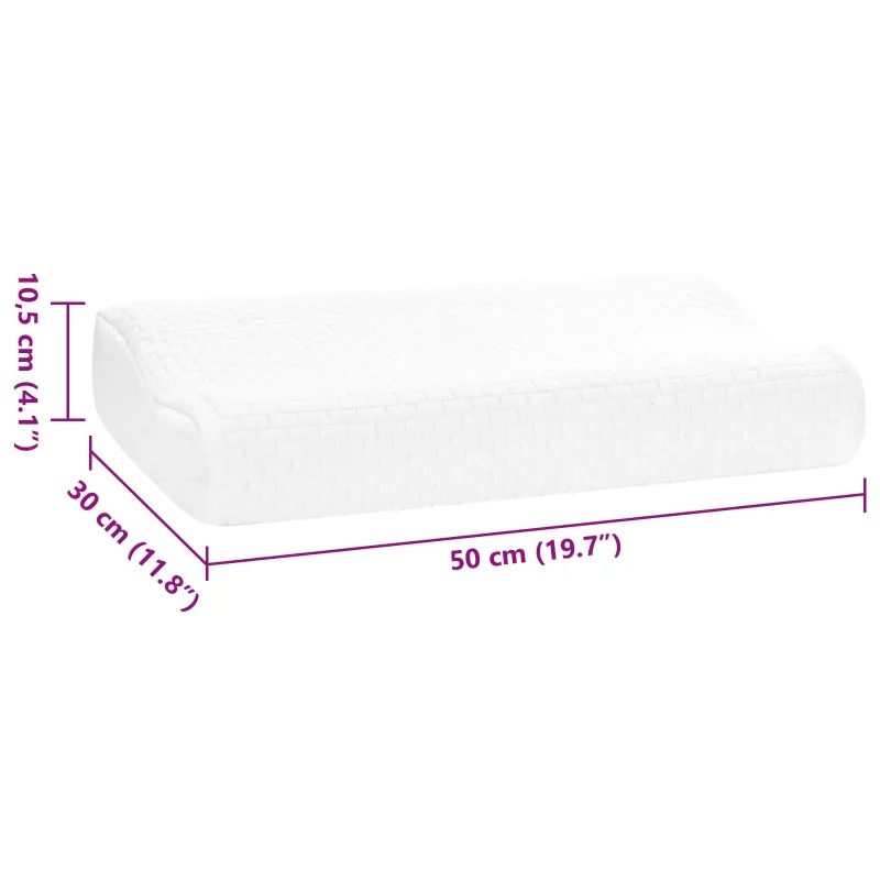 Miegamoji pagalvė Balta 50 x 30 x 10,5 cm Atminties putos