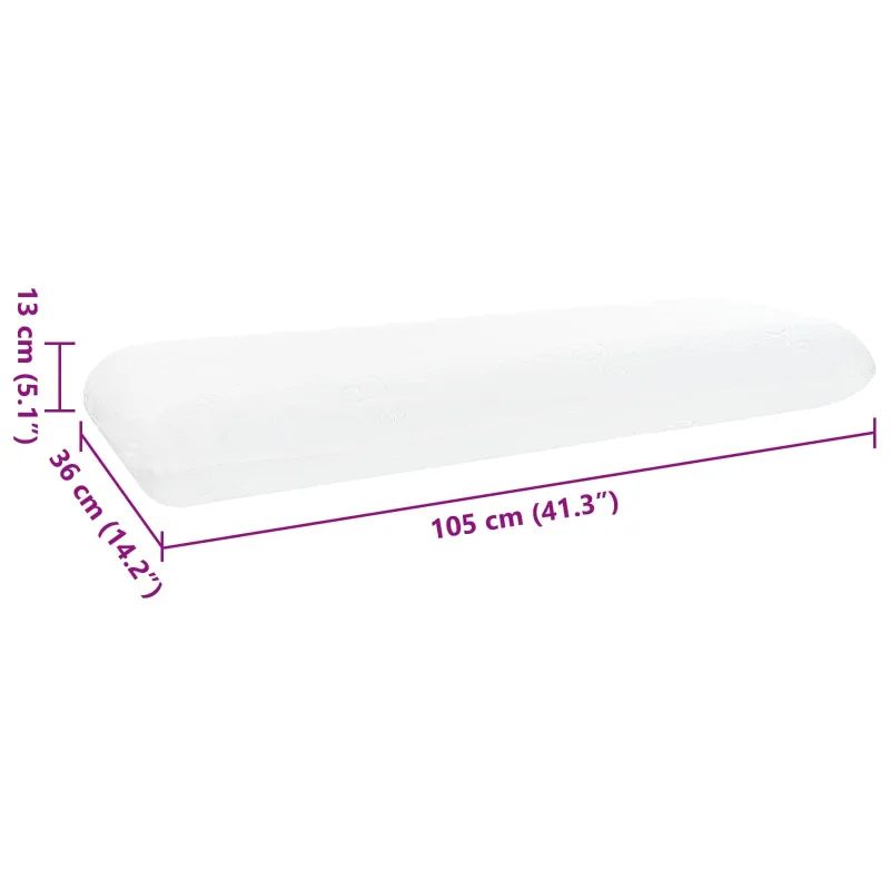 Miegamoji pagalvė Balta 105 x 36 x 13 cm Gelinis atminties putų