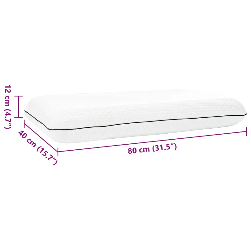 Miegamoji pagalvė Paprastas Balta 80 x 40 x 12 cm Gelio putos