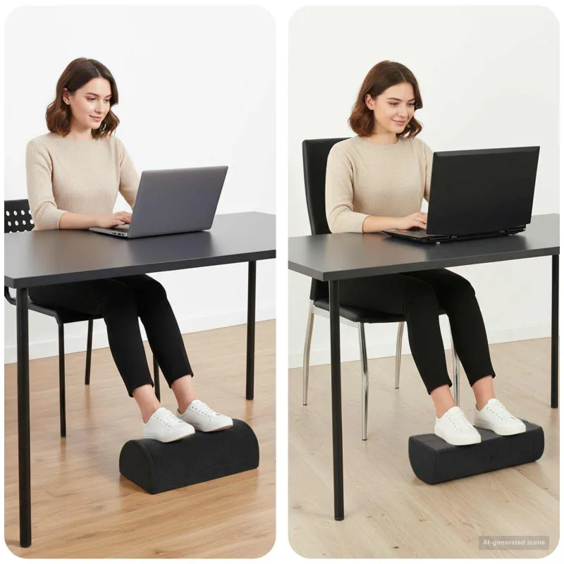 Pėdų atrama pagalvė Paprastas Juoda 42 x 18 x 13 cm PU putos