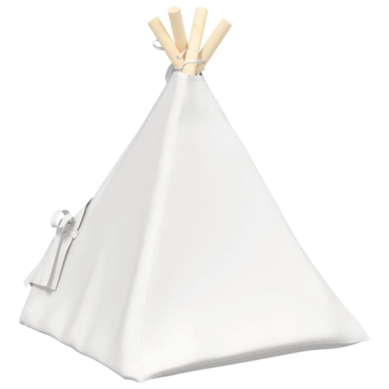 Gyvūnų teepee su pagalve Balta 40 x 40 x 50 cm Poliesteris