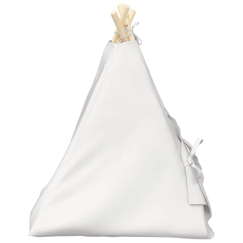 Gyvūnų teepee su pagalve Balta 50 x 50 x 60 cm Poliesteris