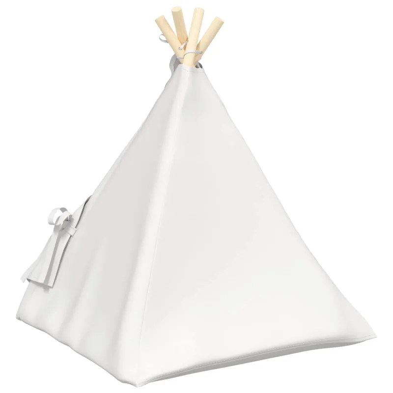 Gyvūnų teepee su pagalve Balta 50 x 50 x 60 cm Poliesteris