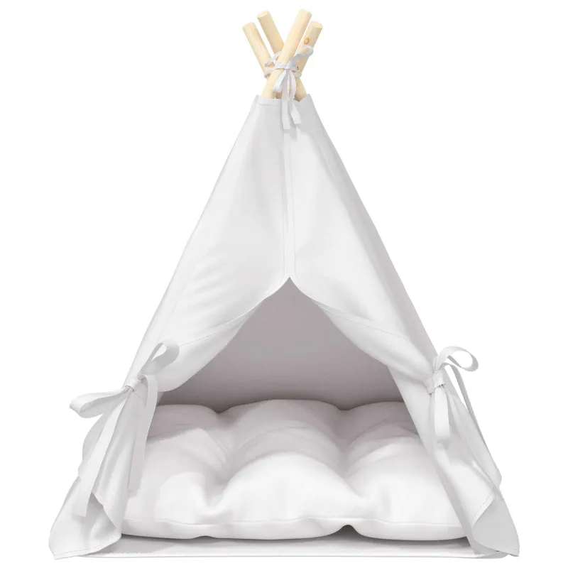 Gyvūnų teepee su pagalve Balta 60 x 60 x 70 cm Poliesteris