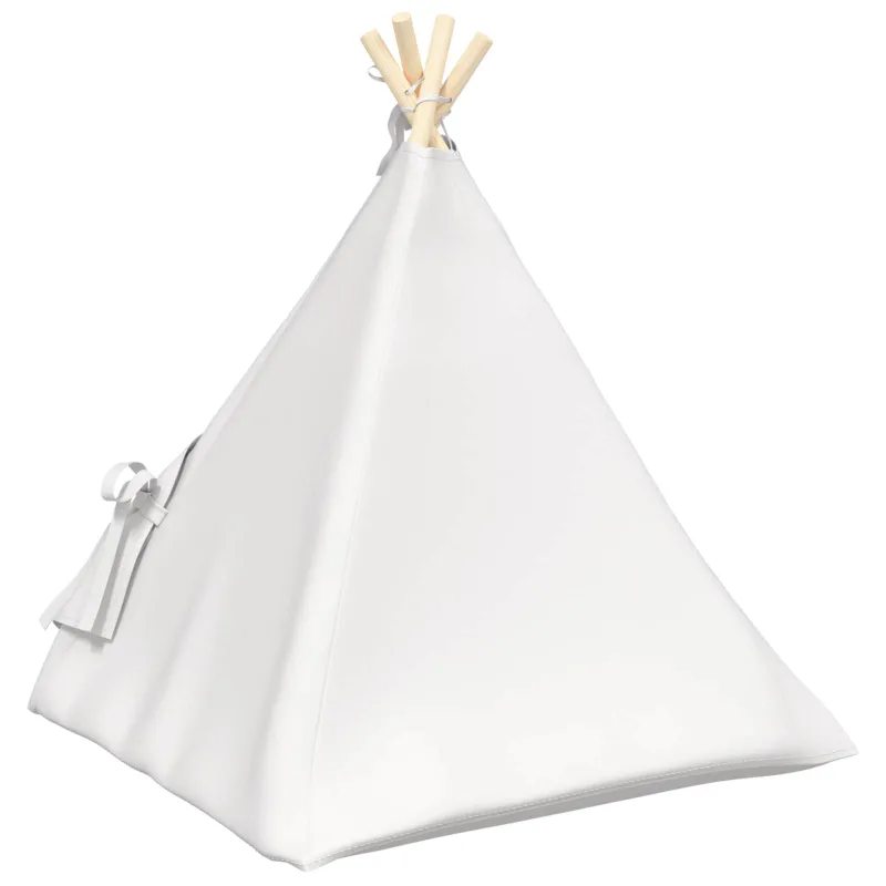 Gyvūnų teepee su pagalve Balta 60 x 60 x 70 cm Poliesteris