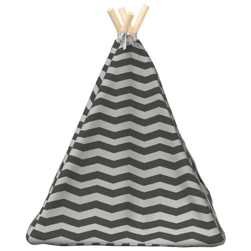 Gyvūnų teepee su pagalve Balta ir pilka 50 x 50 x 60 cm