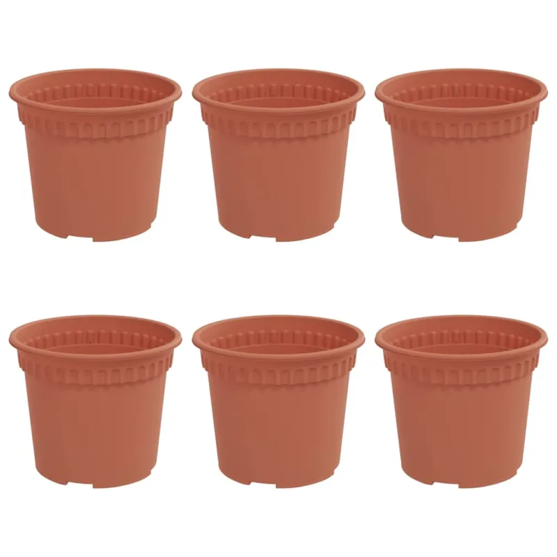 Apvalus gėlių vazonas 6 pcs Raudona plyta Ø 12,5 x 10 cm