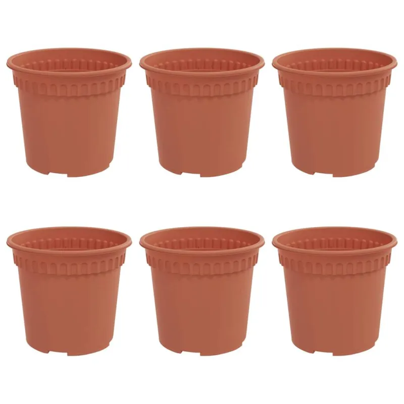 Apvalus gėlių vazonas 6 pcs Raudona plyta Ø 15 x 12 cm