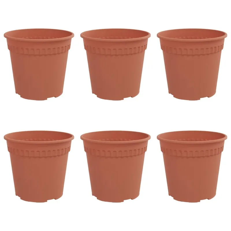 Apvalus gėlių vazonas 6 pcs Raudona plyta Ø 17 x 14 cm