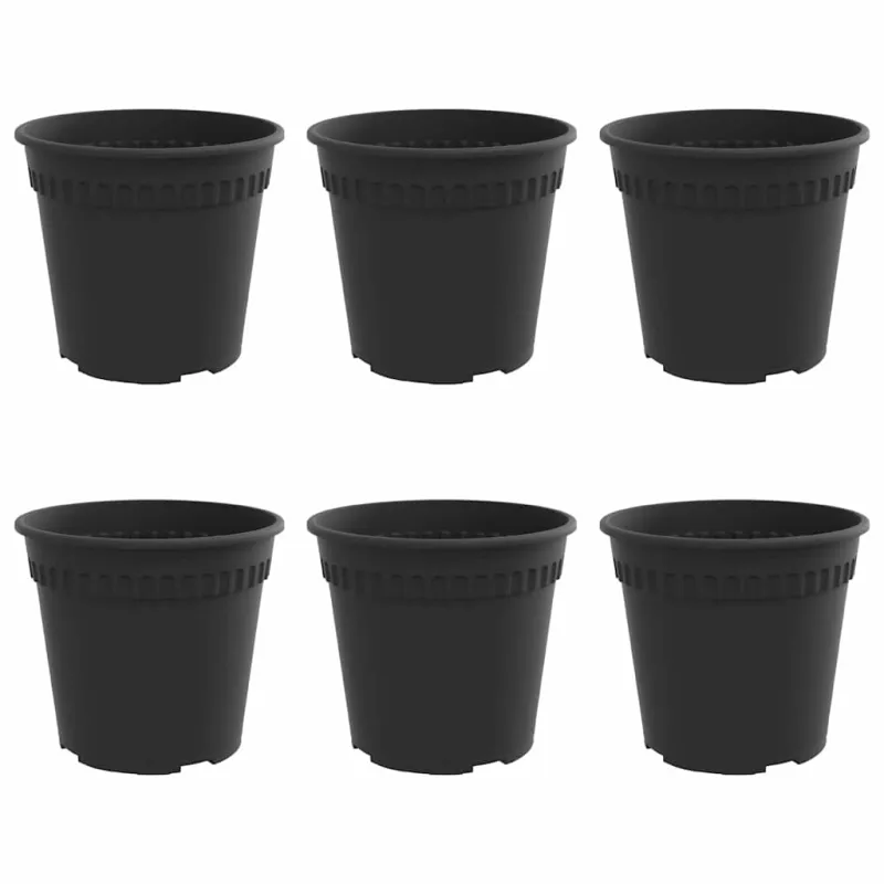Apvalus gėlių vazonas 6 pcs Juoda Ø 17 x 14 cm Plastmasė