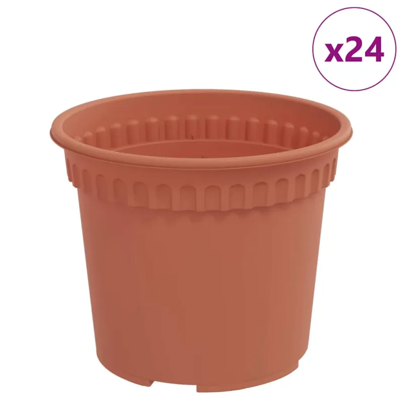 Apvalus gėlių vazonas 24 pcs Raudona plyta Ø 12,5 x 10 cm