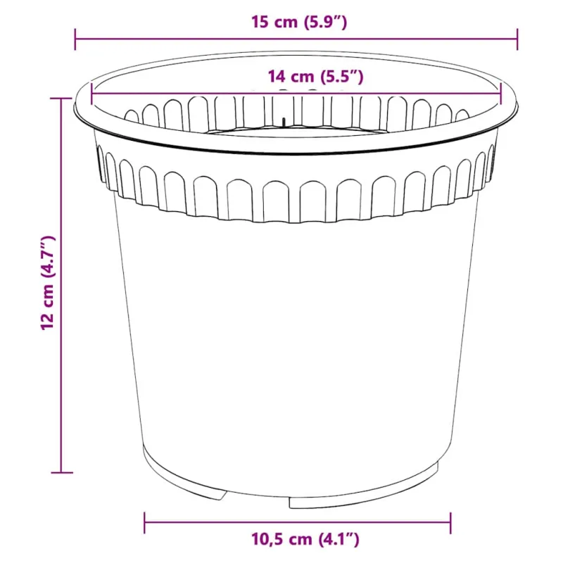 Apvalus gėlių vazonas 24 pcs Raudona plyta Ø 15 x 12 cm