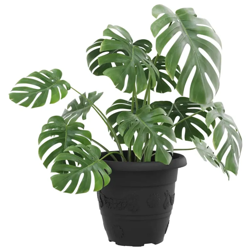Apvalus gėlių vazonas 6 pcs Juoda Ø 22 x 18 cm Plastmasė