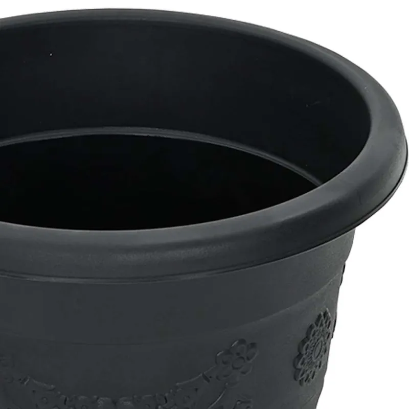 Apvalus gėlių vazonas 6 pcs Juoda Ø 22 x 18 cm Plastmasė