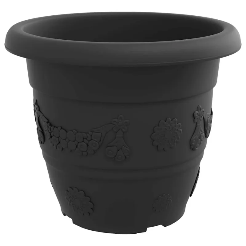 Apvalus gėlių vazonas 6 pcs Juoda Ø 34 x 28 cm Plastmasė