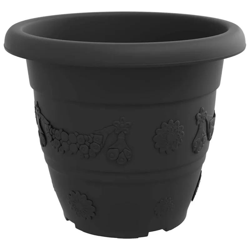 Apvalus gėlių vazonas 6 pcs Juoda Ø 39 x 32 cm Plastmasė