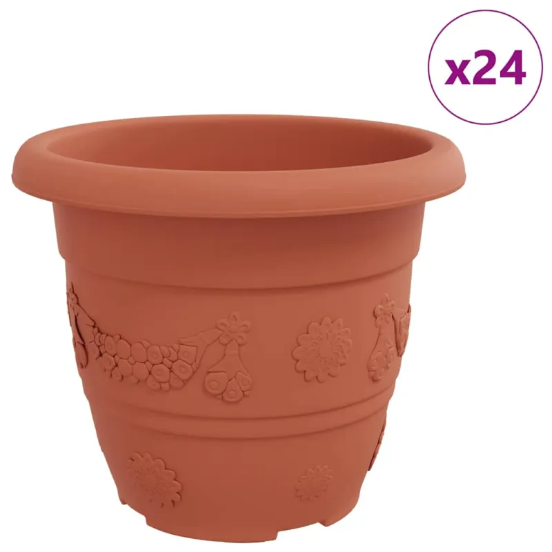 Apvalus gėlių vazonas 24 pcs Raudona plyta Ø 30 x 25 cm