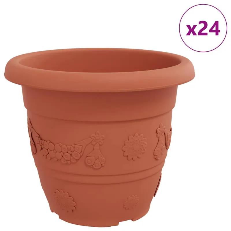 Apvalus gėlių vazonas 24 pcs Raudona plyta Ø 34 x 28 cm