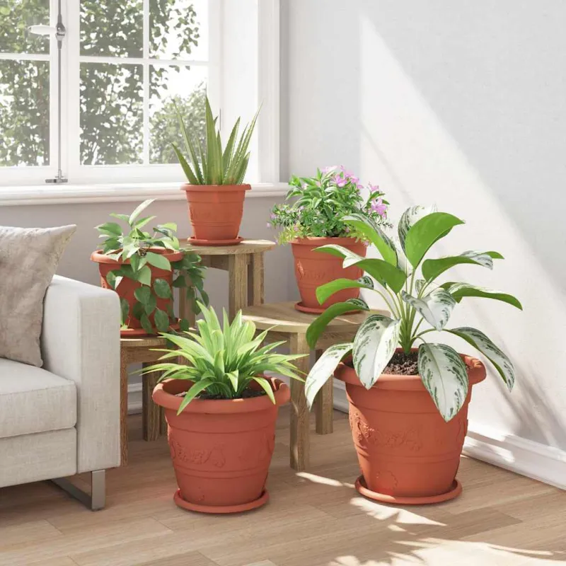 Apvalus gėlių vazonas 24 pcs Raudona plyta Ø 34 x 28 cm
