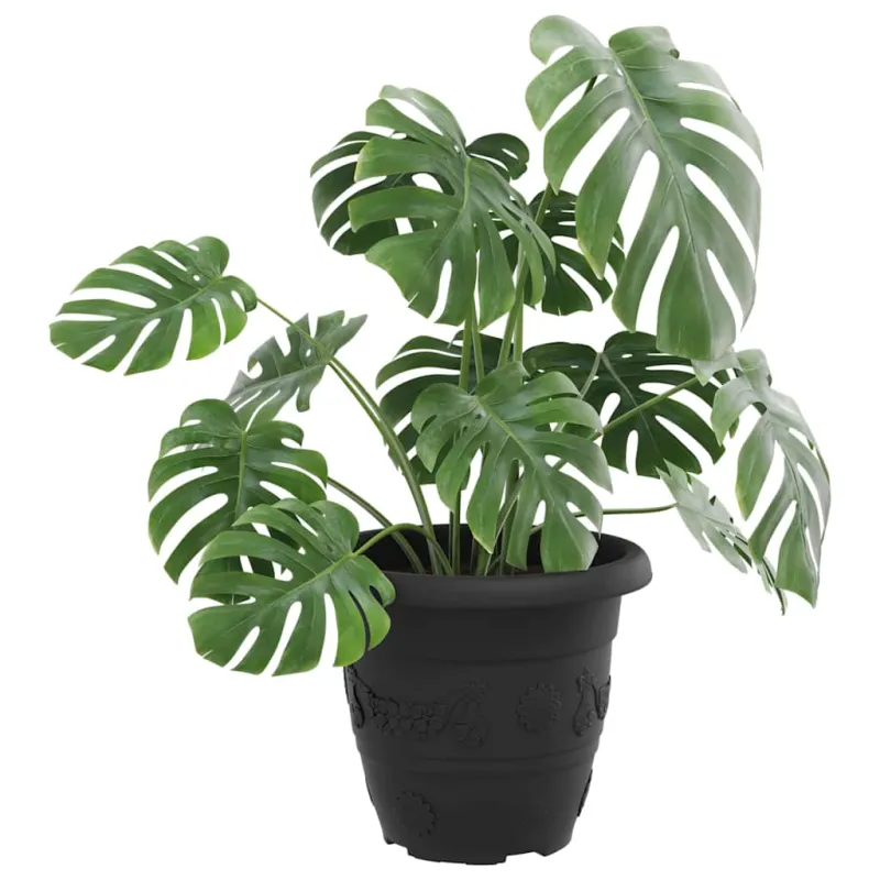 Apvalus gėlių vazonas 24 pcs Juoda Ø 26 x 21.5 cm Plastmasė